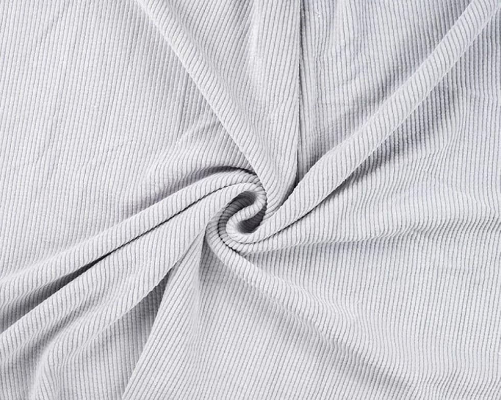 Minerva Silver Grey Deadstock Washed Stretch Woven Corduroy Dressmaking Fabric per metre - 145cm / 57" Wide