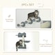 image 3 of PawHut 4pc Cat Shelves Cat Wall Furniture with Steps Scratching Post Grey