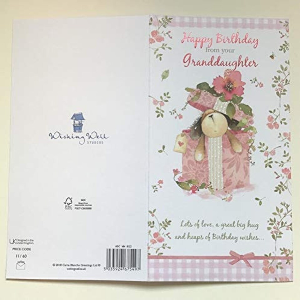 image 1 of Happy Birthday From Your Granddaughter Lots Of Love Card By Wishing Well