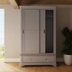 image 4 of Faire 120cm Sliding Combination Wardrobe in Dove Grey with Oak Top Grey