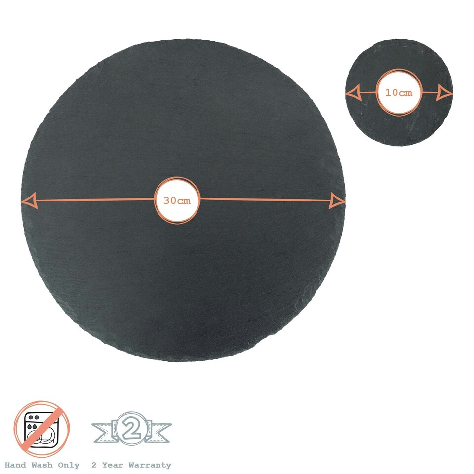 image 1 of Argon Tableware 13 Piece Round Slate Placemats & Coasters Set Grey