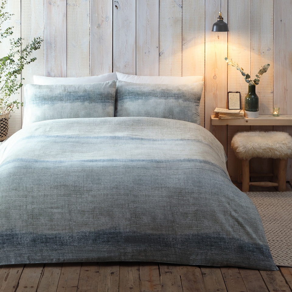 image 1 of Appletree Anson Stripe Duvet Cover Set Green