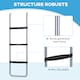 image 3 of SPORTNOW 2 Steps/3 Steps Galvanised Steel Trampoline Ladder Climbing | Silver