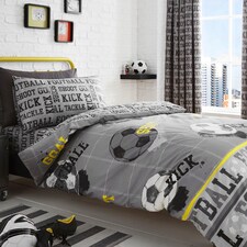 Bedlam Football Duvet Cover Set Grey