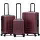 image 1 of Flight Knight Premium Lightweight Suitcase - Built-in Side Lock with USB Port - 8 Spinner Wheels - Hard Shell Carry On Or Check in Luggage 100 Airlines Approved Purple | Burgundy | Large