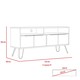 image 6 of Vegas Grey and Bleached Oak Wide 4-Door TV Unit - Modern Media Cabinet with Storage and Shelves | Brown | Brown | 1