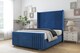 image 2 of Sloomy Camden Navy Plush Bed Frame With 50"  Upholstered Wingback Headboard 3' Single