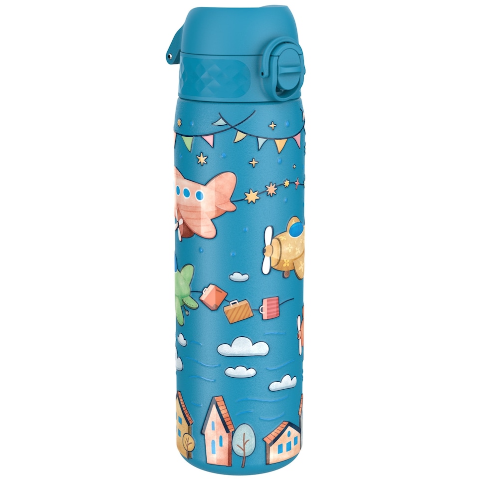 image 1 of Leak Proof Slim Water Bottle, Vacuum Insulated, 500ml (17oz) | Blue | Airplanes | One Size