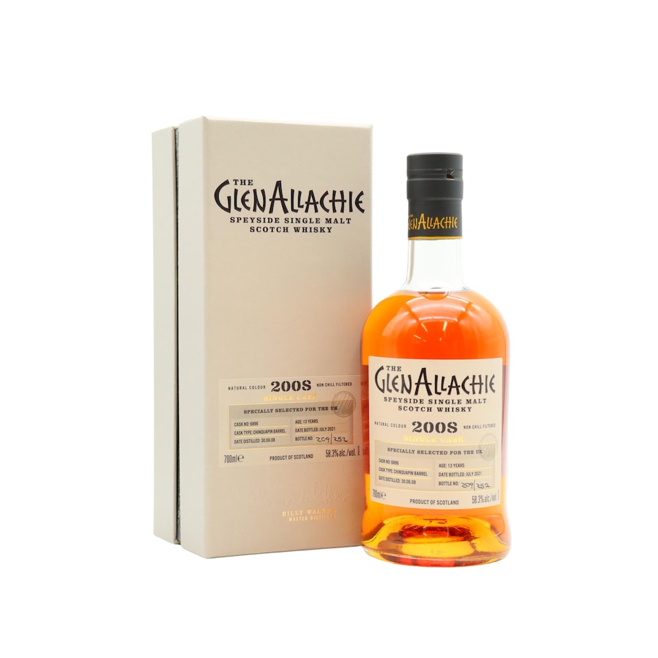 GlenAllachie - Speyside Single Chinquapin Virgin Oak Cask No. 6896 2008 13 year old Whisky
