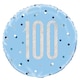 image 1 of Blue Glitz Age 100 Holographic Round Foil Helium Balloon 46cm / 18 in
