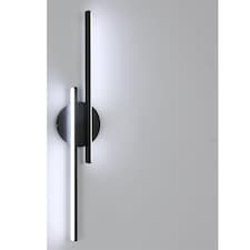 Modern Linear LED Wall Light 60cm Cool White 6500K Black