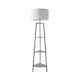 image 8 of ValueLights Hiru Grey 3 Tier Shelf Floor Lamp White Shade & Bulb | Grey