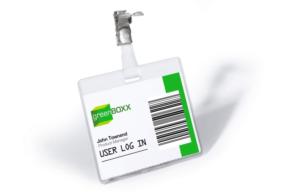 image 1 of Durable Clip Name Tag ID Badge Card Holders + Inserts | 25 Pack | 60 x 90mm