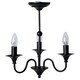 image 2 of First Choice Lighting Pair of Black Matt 3 Light Ceiling Chandeliers Black