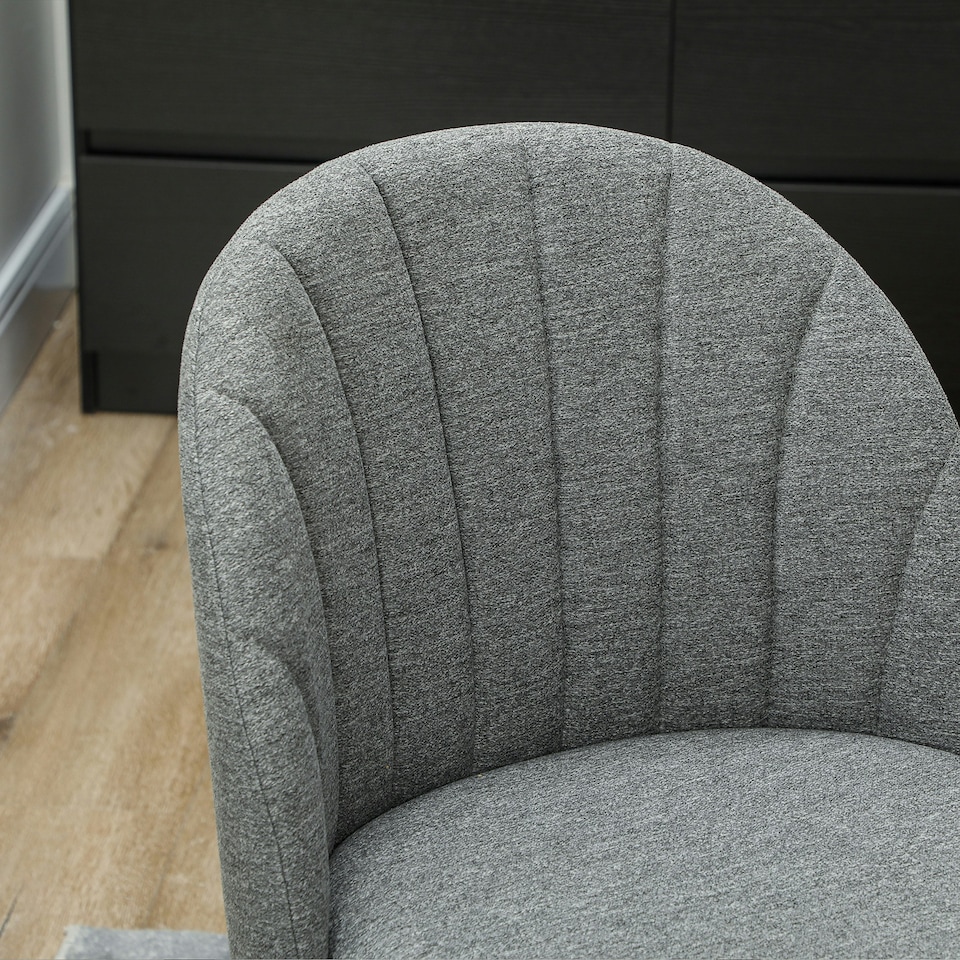 image 1 of HOMCOM Set of 2 Dining Chairs with Shell Backrest and Padded Seat Grey