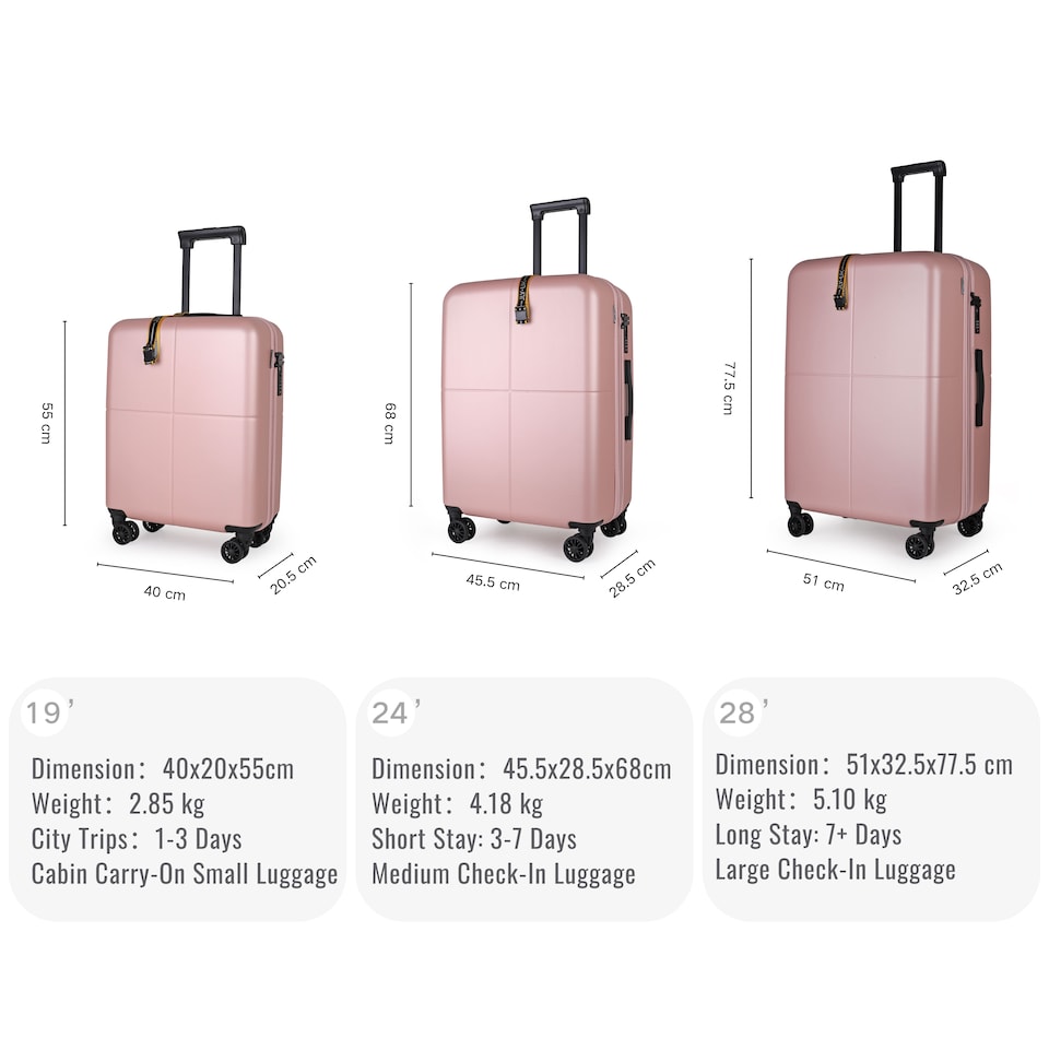 image 1 of 4 Pieces Premium Suitcase Set | Vanity + Cabin + Expandable Check-In