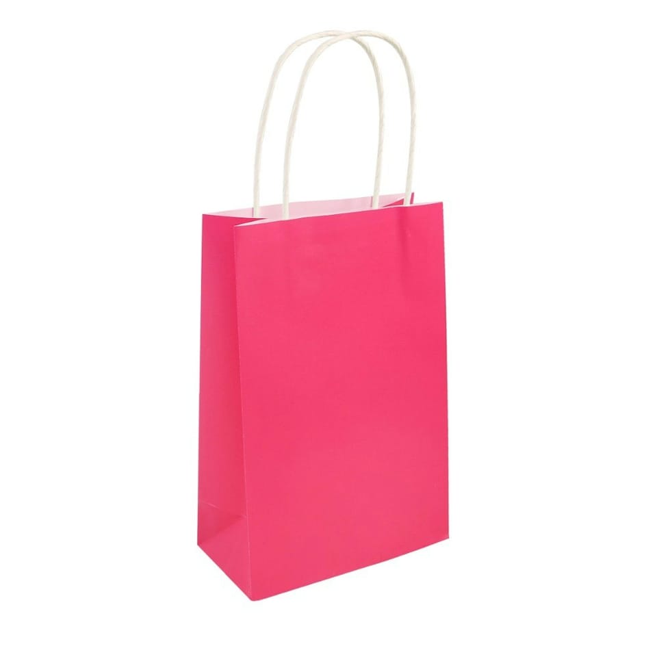 image 1 of Hot Pink Paper Party Bag with Handles