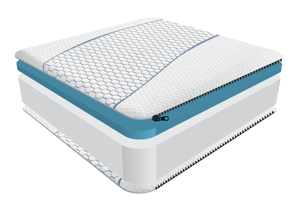 image 1 of Sareer 6 Inch Cool Blue Memory Foam Mattress 3FT | White | Single