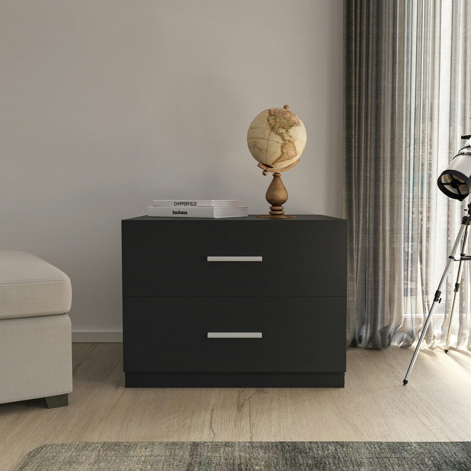 image 1 of 2-Drawers Chest Cabinet Grey | Unit Colour: Grey