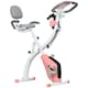 image 1 of HOMCOM 3-in-1 Folding Exercise Bike, Foldable Stationary Bike with 8-Level Adjustable Magnetic Resistance, Arm Resistance Band, Pulse Sensor and LCD Monitor, Pink