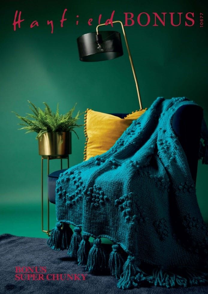 Hayfield Bonus Super Chunky Knitting Pattern 10677, Blankets - One Size
