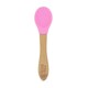 image 1 of Tiny Dining Children's Bamboo Silicone Tip Spoon - Pink