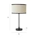 image 6 of ValueLights Maeve Natural Linen Black Trim Drum Shade Matte Black Bobbin Bobble Table Lamp | Black