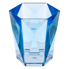 Interiors by Premier Blue Acrylic Bathroom Tumbler, Lightweight Textured Tumbler Cup, Modern Frosted Water Tumbler With 3D Design