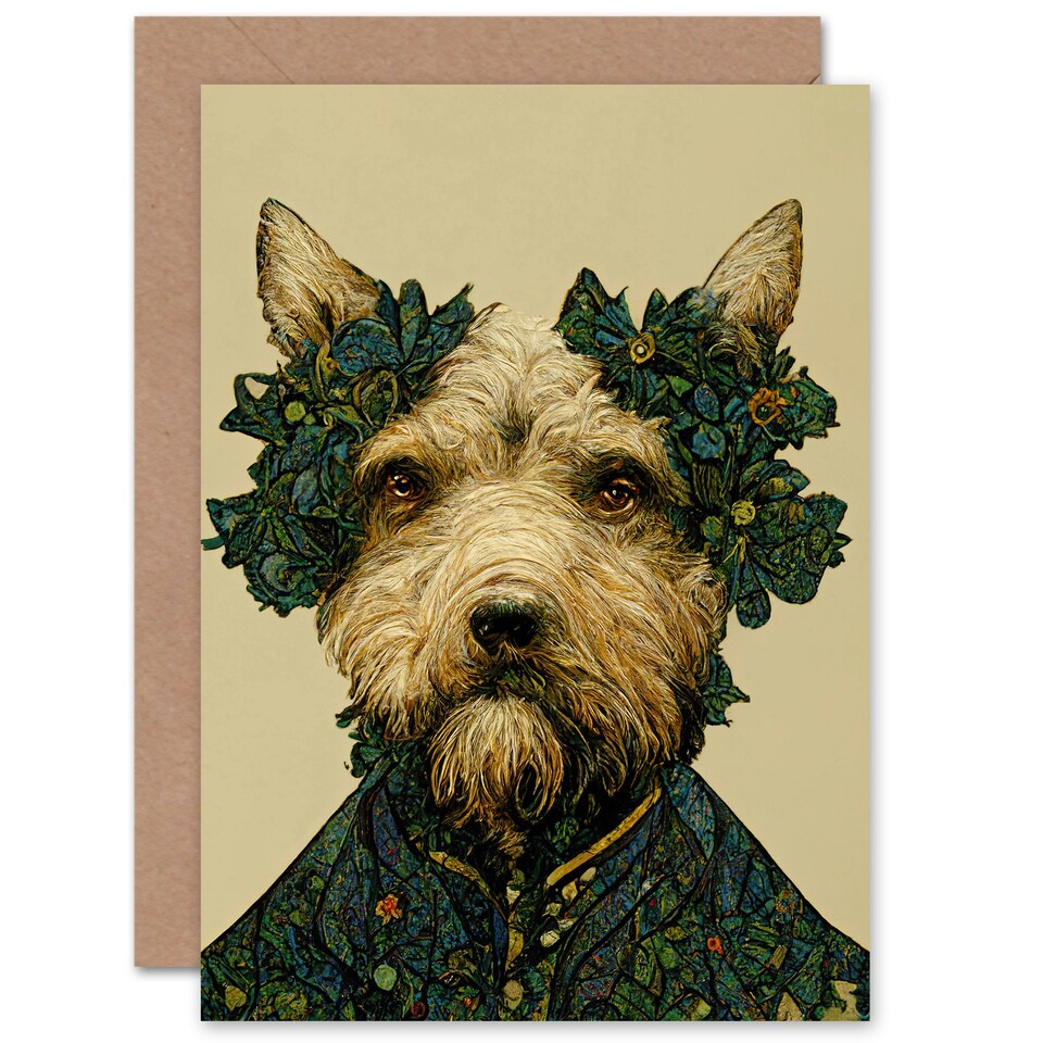 image 1 of Terrier Dog Lover for Him or Her Thank You Art Card