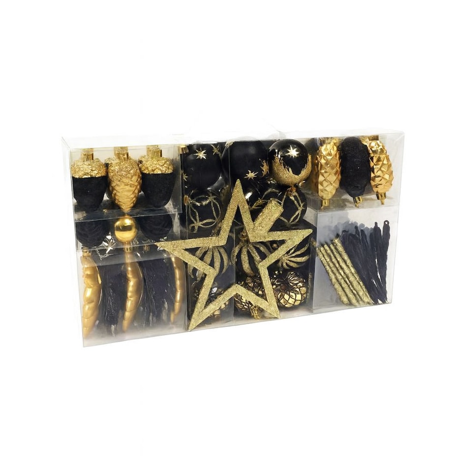 image 1 of Neo Large 110PCS Christmas Tree Bauble Ornaments Set | Black