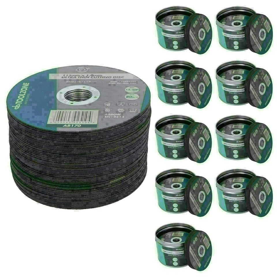 image 1 of Ultra Thin Cutting Discs 115mm (4.5in) x 1.0mm for Stainless Steel Metal 500pc