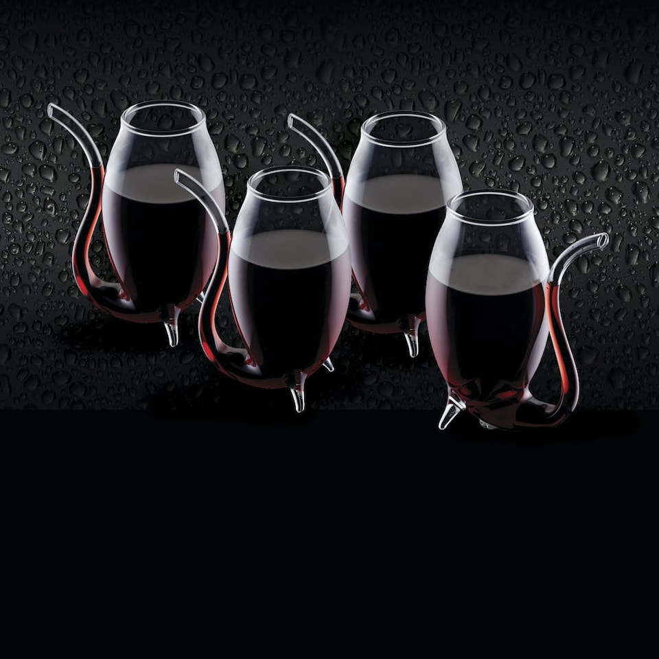 image 1 of BarCraft Glass Port Sippers Set of 4