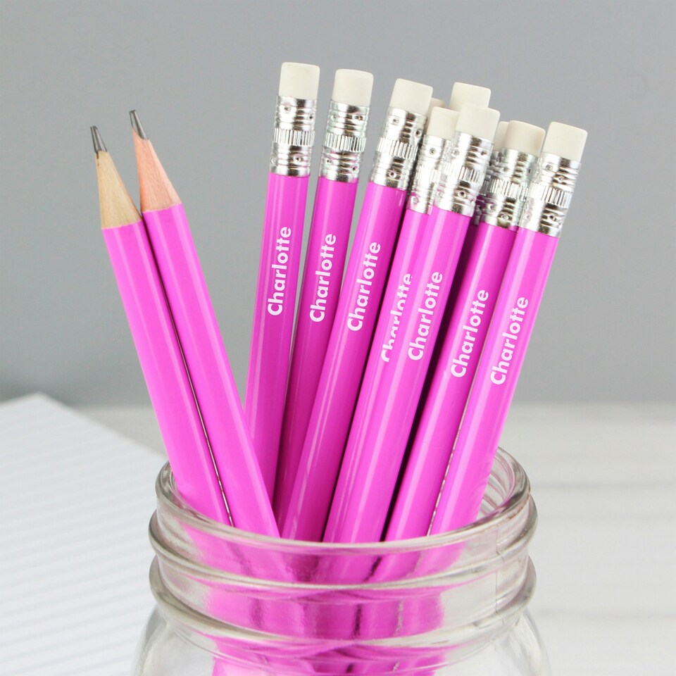 image 1 of Personalised Name Only Pink Pencils