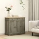 image 8 of HOMCOM Sideboard Buffet Cabinet with Rubber Wood Top and Drawers, Grey 