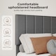 image 6 of Levede Bed Frame Double Upholstered  Foam Headboard Soft Linen Fabric Wooden | Grey | Double | Double