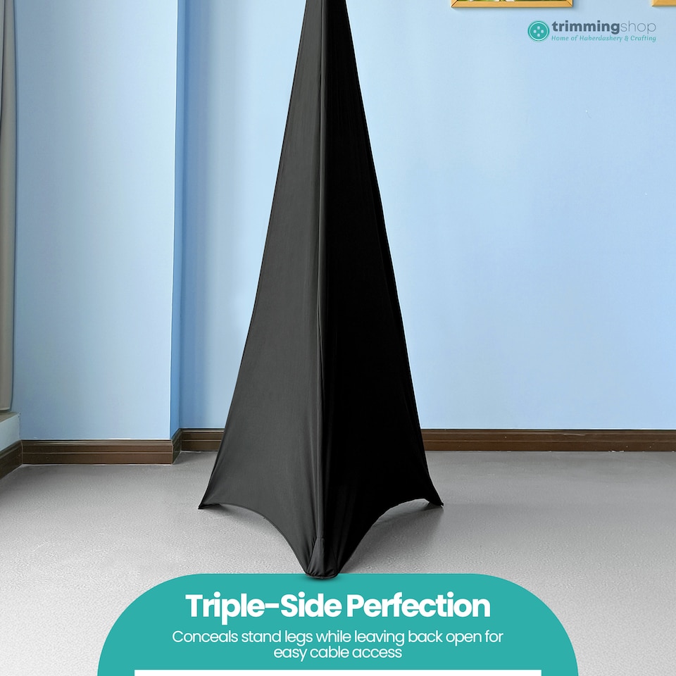 image 1 of Triple Sided Stretch Tripod Speaker DJ Stand Cover with Loop - 1pc