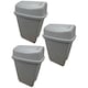 image 3 of 1 x 25 Litre Silver Plastic Waste Recycling Swing Bin With Lid For Kitchen & Office Silver
