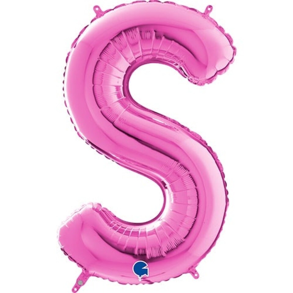 Hot Pink Letter S Helium Foil Giant Balloon 66cm / 26 in
