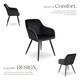 image 3 of Dining Chair Marilyn - with armrests, padded, velvet look, black steel legs - Set of 2 Black