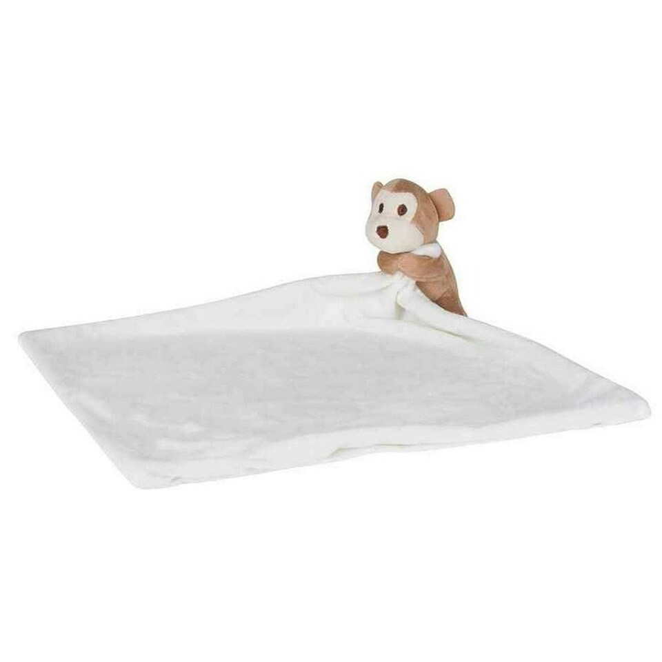image 1 of Mumbles Monkey Baby Blanket - Cream/Brown - 33cm x 33cm