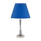 image 1 of Chrome Table Lamp with Stem Detail and Royal Blue Shade Chrome | Blue