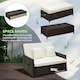 image 6 of Outsunny Garden Rattan Furniture Set 2 Seater Patio Sun Lounger Daybed Sun Bed