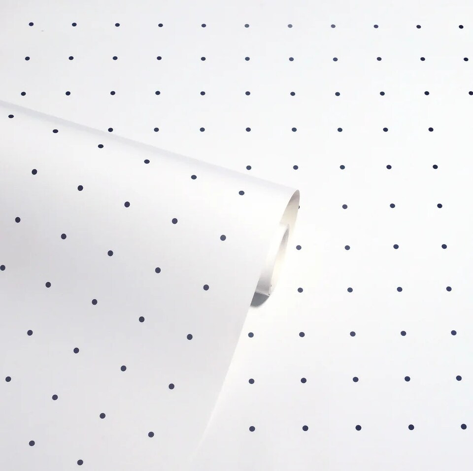 image 1 of Wipe Clean Dot Grid Wallpaper | White | White