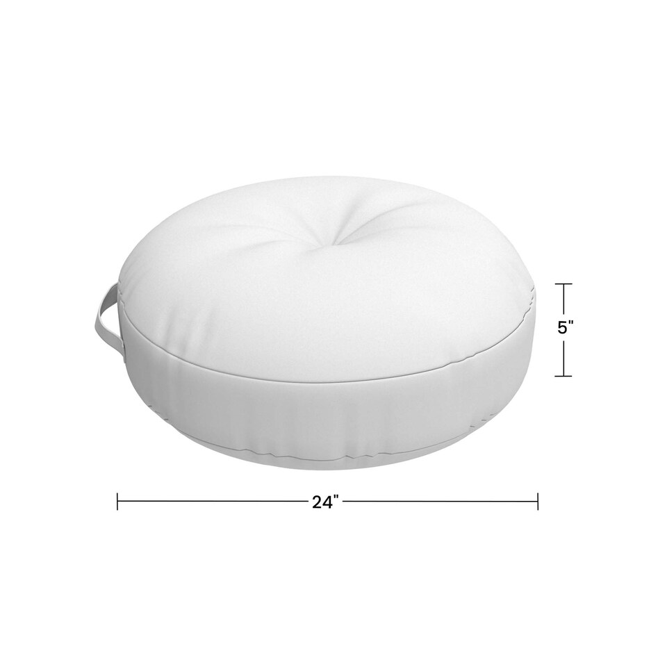 image 1 of Covers&All Sunbrella Round Seat Cushion with Handle, Plush Outdoor Pillows and Chair Cushions, 24 x 5, Spectrum Indigo