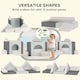 image 3 of AIYAPLAY Kids Play Sofa, 12 Pieces Foam Modular Convertible Sofa | Grey | Light Grey | 130 x 105 x 41 cm