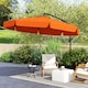 image 9 of Outsunny 2.7m Garden Banana Parasol Cantilever Umbrella with Crank Handle and Cross Base for Outdoor, Hanging Sun Shade, Orange | Orange | Orange