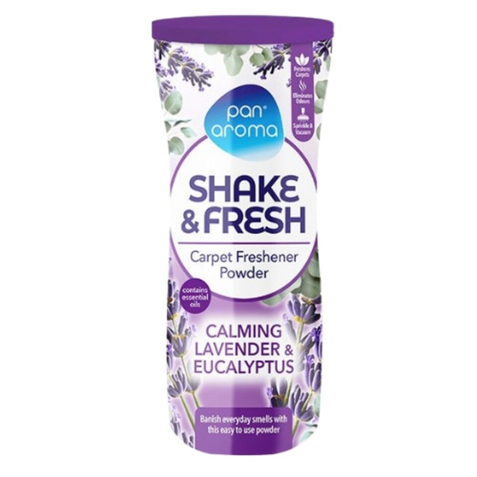 Pan Aroma Shake & Fresh Carpet Freshener Powder Calming Lavender Eucalyptus 500g