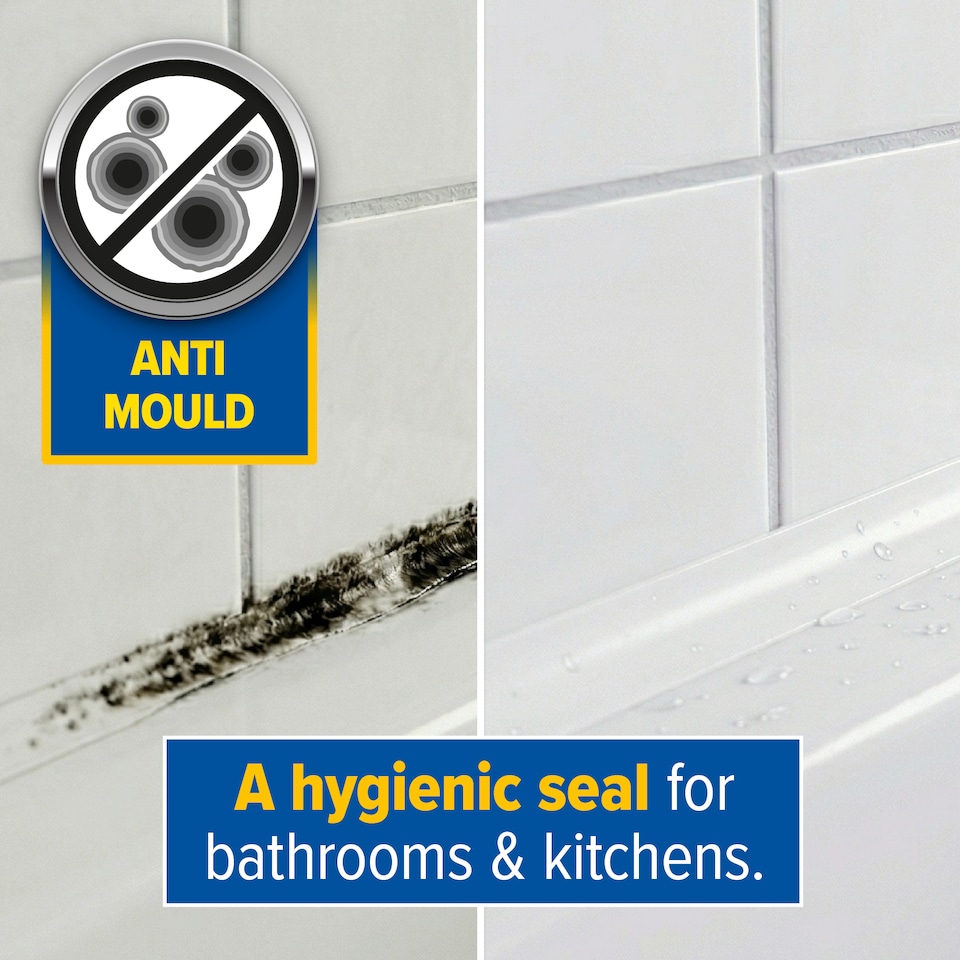 image 1 of Dryzone Anti-Mould Premium Silicone Sealant Clear 310ml x 4 Pack - Low-Odour, Low VOC for Bathroom, Kitchen, Window, Sink