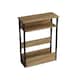image 1 of 3 Tier Slim Coffee Side Table Newspaper Magazine Shelf Rack Bedside Sofa End | Brown | Oak | H-62.5cm | 1