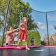 image 3 of 7ft x 5ft Salta Pink Rectangular Comfort Edition Trampoline with Enclosure